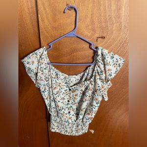 Monteau Cream Floral Blouse